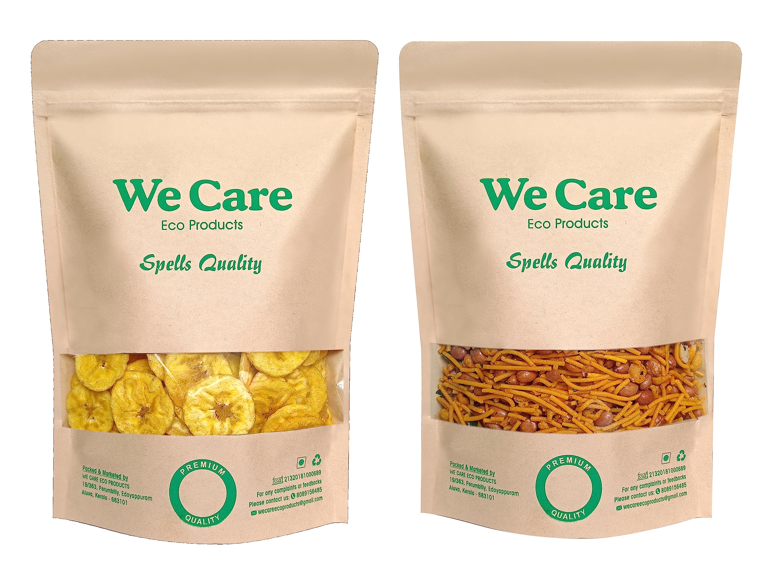 Kerala Special Homemade & Ready To Eat Spicy Mixture and Banana Chips Combo | Namkeen Healthy Tea Snacks (1 Kilogram 500gm each)