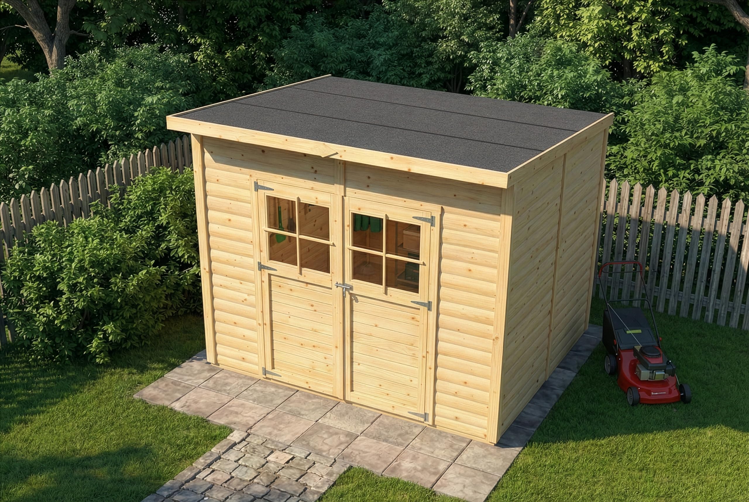 Alpholz Gerätehaus Alster 251x254cm mit 19mm Wandstärke inkl. Fußboden