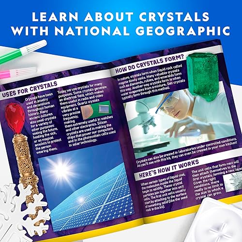 Miniatura 12 de National Geographic - Kits de manualidades para niños – Kit de cultivo de cristal – Cultiva un jardín de cristal en solo 6 horas, artesanía
