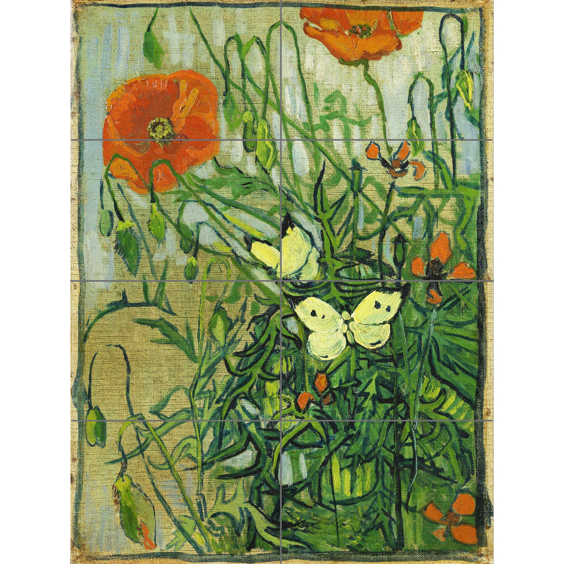 Artery8 Vincent Van Gogh Butterflies And Poppies XL Giant Panel Poster (8 Sections)