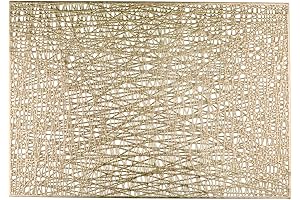 Snowkingdom Set of 8 Gold Rectangle Placemats