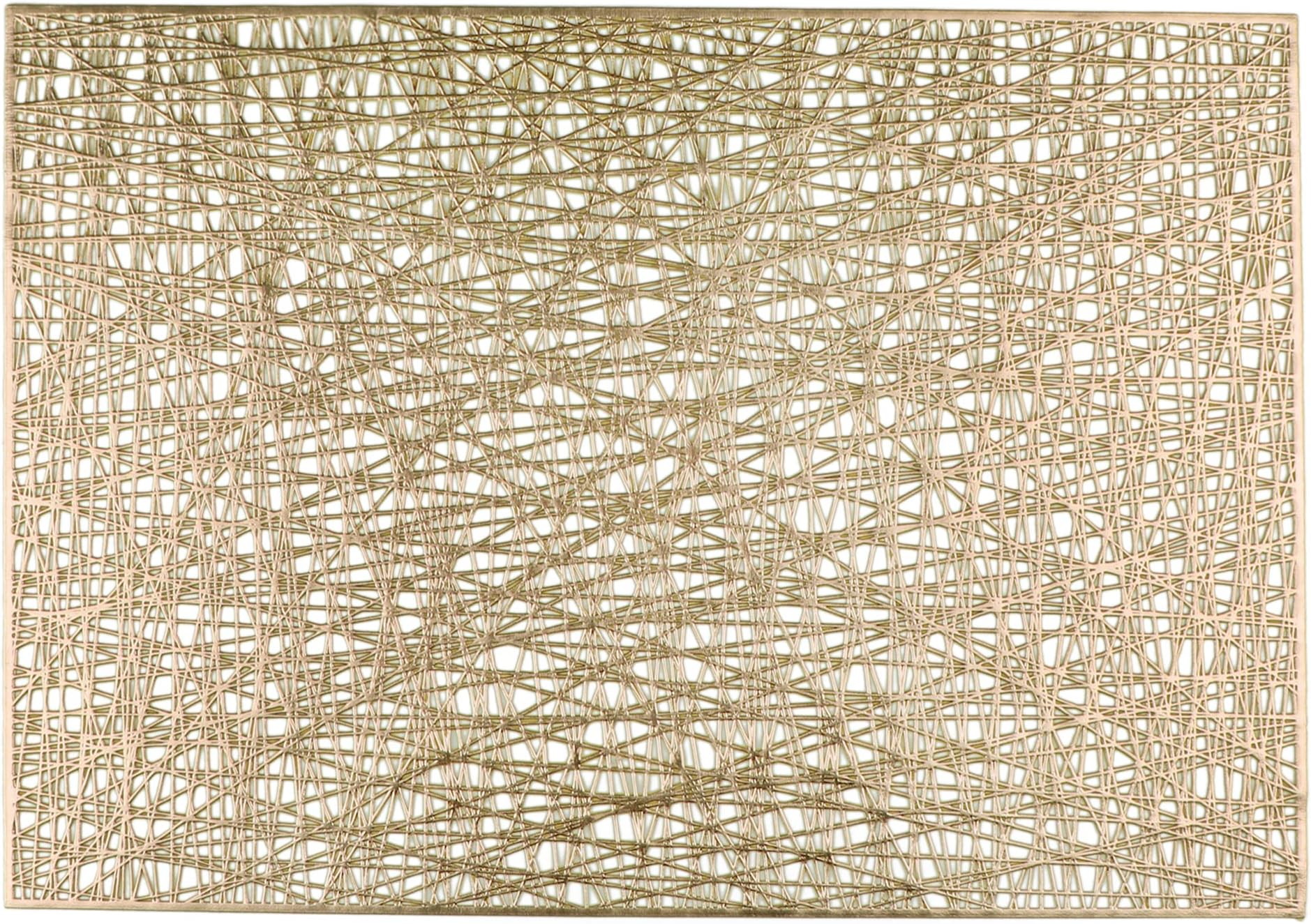 Snowkingdom Gold Rectangle Placemats Set of 8 Metallic Vinyl Easy to Clean Non-Slip Stain Heat Resistant Washable Wipeable Morden Abstract Table Mats for Dinning Wedding Party Festival
