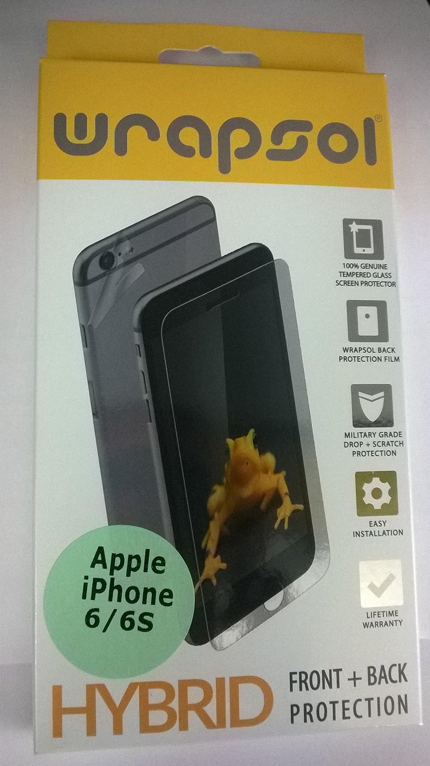 Wrapsol PHAP002HY Front and Back Screen Protector for Apple iPhone 6S/6