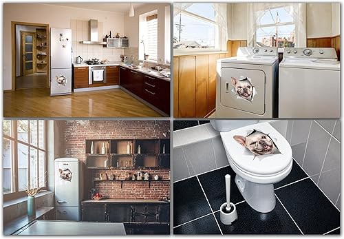 Miniatura 35 de Winston & Bear Calcomanías 3D para perros de bulldog francés, paquete de 2, decoración de bulldog francés, regalos de bulldog francés negro