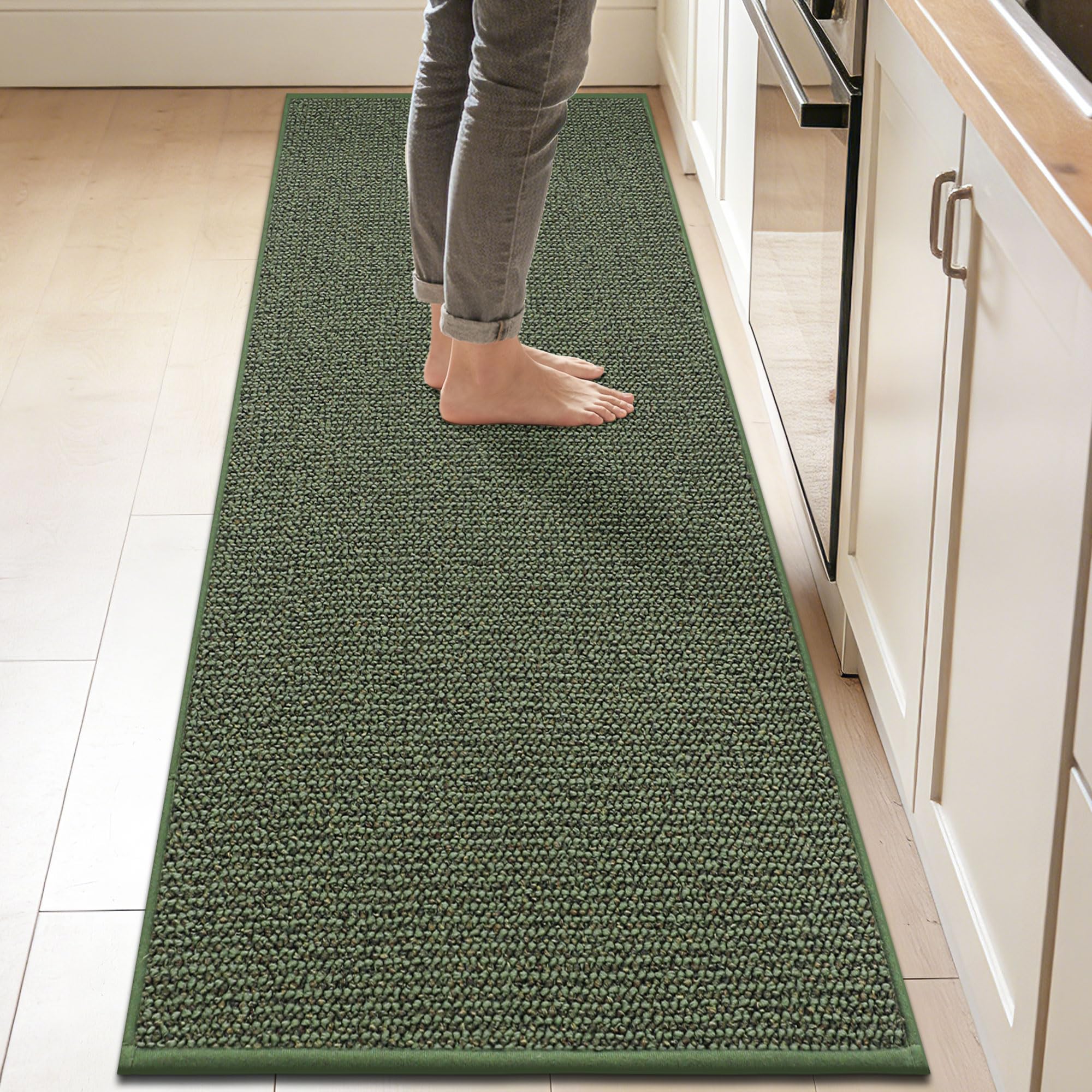 BEQHAUSE Taupe Kitchen Rugs - Non-Slip -16 BEQHAUSE Taupe Kitchen Rugs - Non-Slip -16