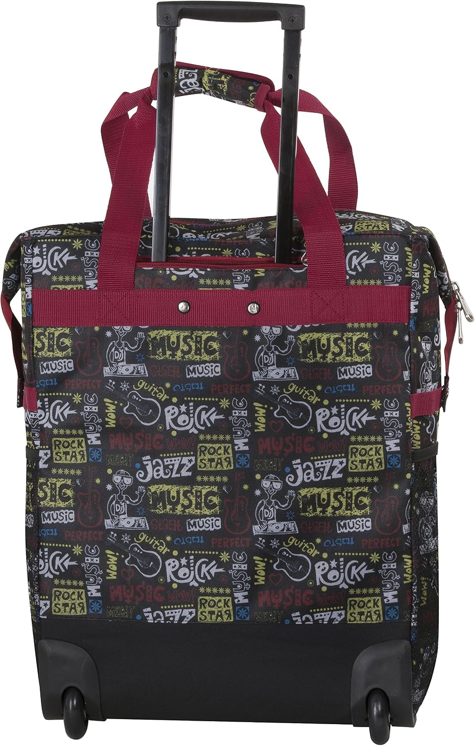 CALPAK Big Eazy Bright Check 20-inch Rolling Shopping Tote Bag,Music Man,One Size