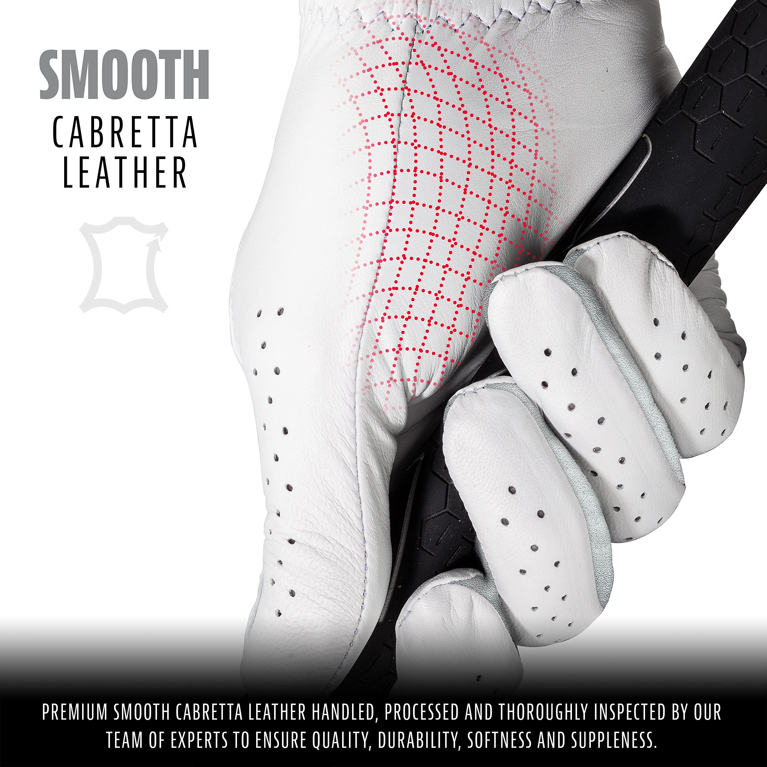 Franklin Sports Golf Glove - Pro Golf Gloves - Premium Leather Golfing Glove - Maximum Grip - White - Right Hand Glove - Adult Extra Large