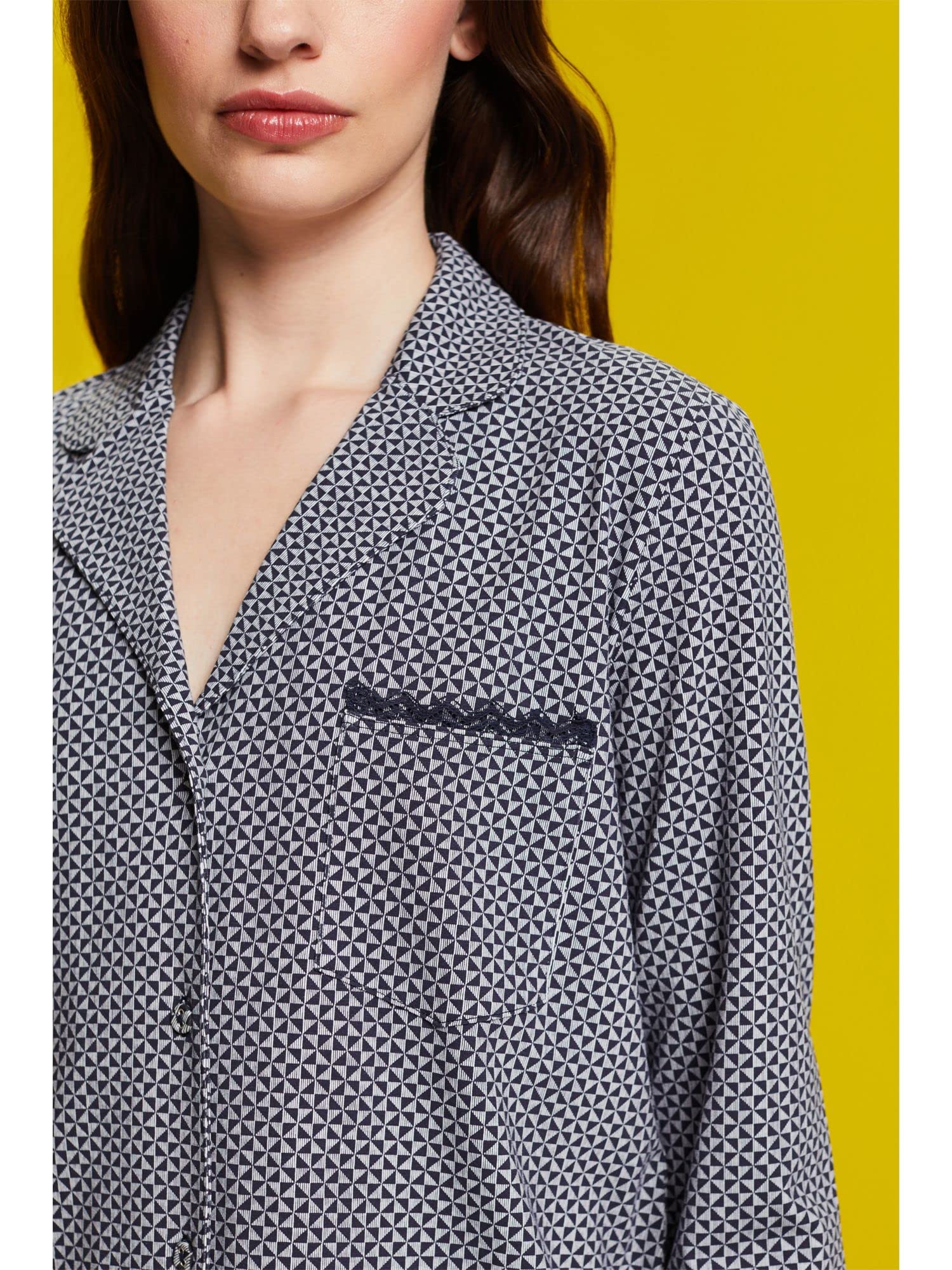ESPRIT Algodón Estampado Encaje Sus S.Shirt_a_l Camiseta de Pijama Mujer