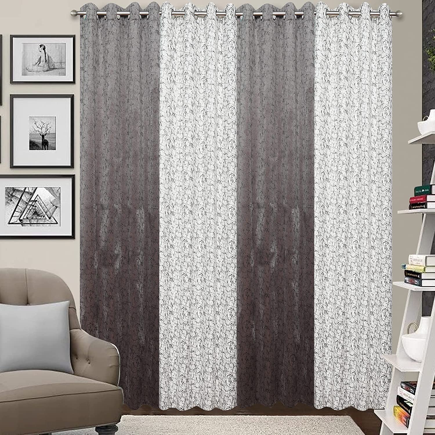 See full amazon price history chart for GRIHSHOBHA Heavy Velvet Textured Blackout Door Room Darkening Thermal Insulated Window Door Curtains Parde for Bedroom, Living Room Hall, 7 Feet Long, Grey White Textured, Set of 4 GRIHSHOBHA Heavy Velvet Textured Blackout Door Room Darkening Thermal Insulated Window Door Curtains Parde for Bedroom, Living Room Hall, 7 Feet Long, Grey White Textured, Set of 4 (B0B6WQRDS1) Amazon Price History, Amazon Price Tracker