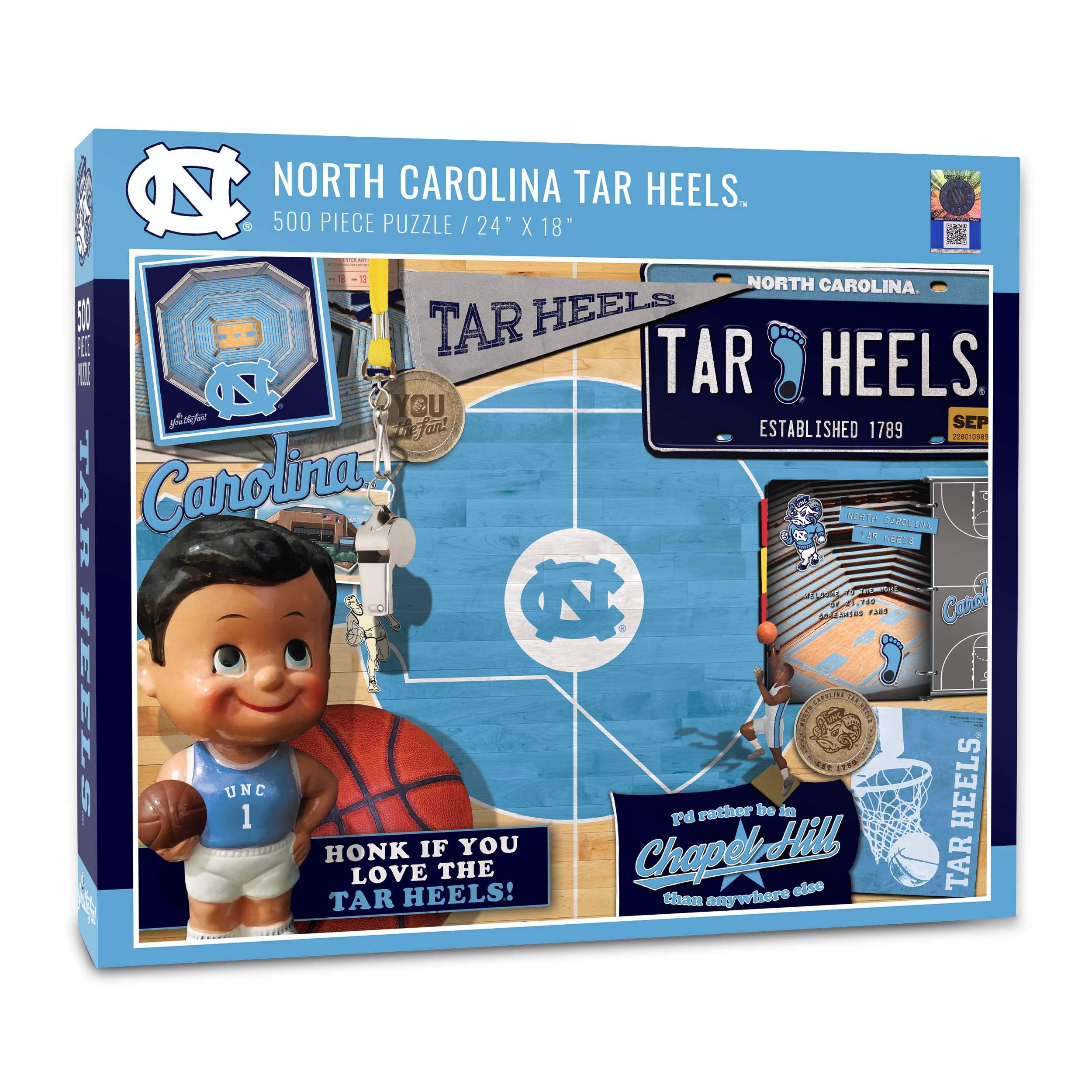 YouTheFan NCAA North Carolina Tar Heels Retro Team Large Puzzle