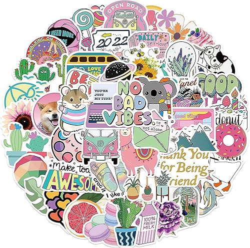 Miniatura 1 de 50 calcomanías para botellas de agua, paquete de calcomanías nostálgicas de vinilo estético Vsco, laptops, patinetas, computadoras, teléfonos,