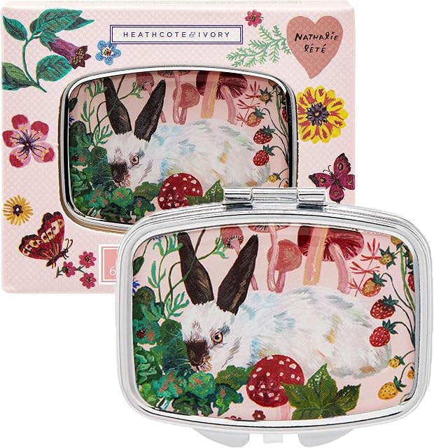 Vintage & Co Beauty X Nathalie Lete Myrtle Woods Compact Mirror Vintage Lip Balm | Help Lips Feel Soft | Shea Butter, Cocoa Seed Butter & Vitamin E | Vegan Friendly | 6g