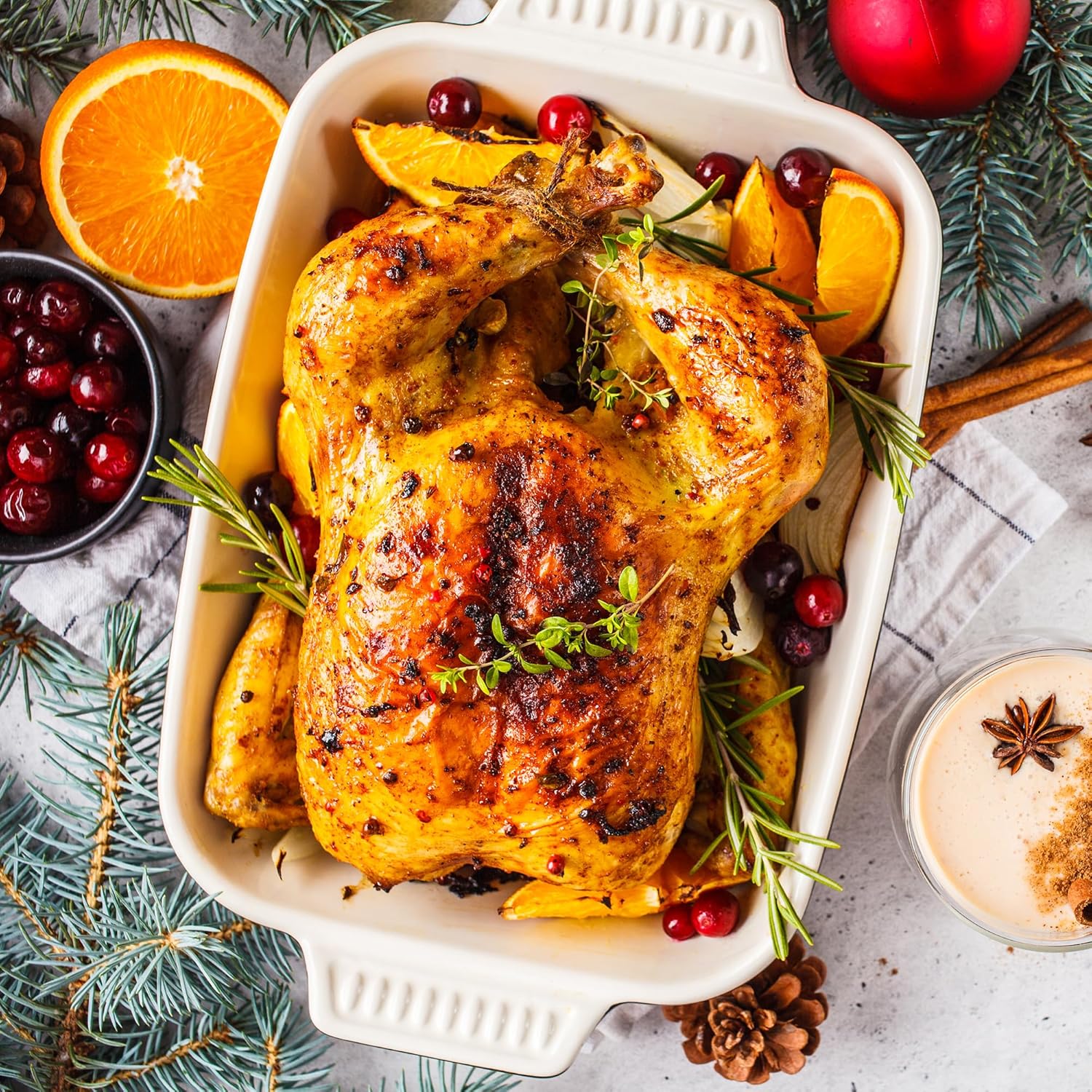 Slow Cooker with Self-Basting Lid, Electric Turkey Roaster Oven with Removable Pan and Rack, Stainless Steel, Grey, 8 QT