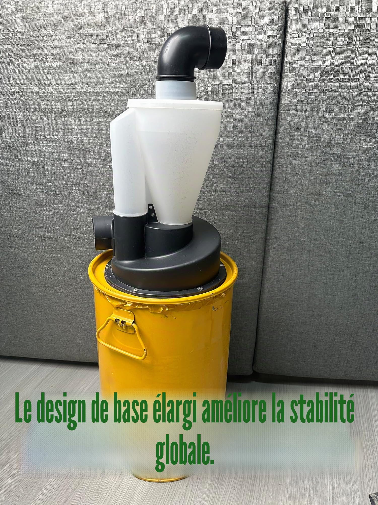 Séparateur de poussière cyclonique 2,5"/63,5 mm avec double filtre – Mise à niveau du collecteur de poussière industriel pour atelier, travail du bois, Shop-Vac et système d'aspiration DIY