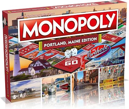 لعبة اللوحة الاحتكارية Portland ME Edition 2-6 لاعبين ألعاب الطاولة العائلية للأطفال والكبار، ألعاب الطاولة للأطفال من عمر 8 سنوات فما فوق، للأطفال والكبار، مثالية لليلة اللعبة