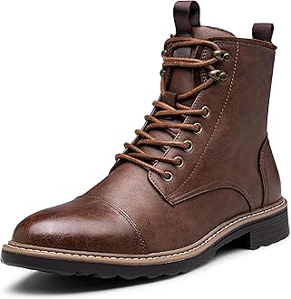 Vostey Mens Boots Motorcycle Casual Boots For Men Zipper Fashion Chukka Boot Mens