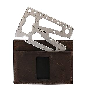 Lever Gear Toolcard Pro - 40 In 1 Credit Card Multitool. Slim, Minimalist Survival Card Wallet Tool Card. Tsa Approved Multitool. (Silver No Clip - View #4