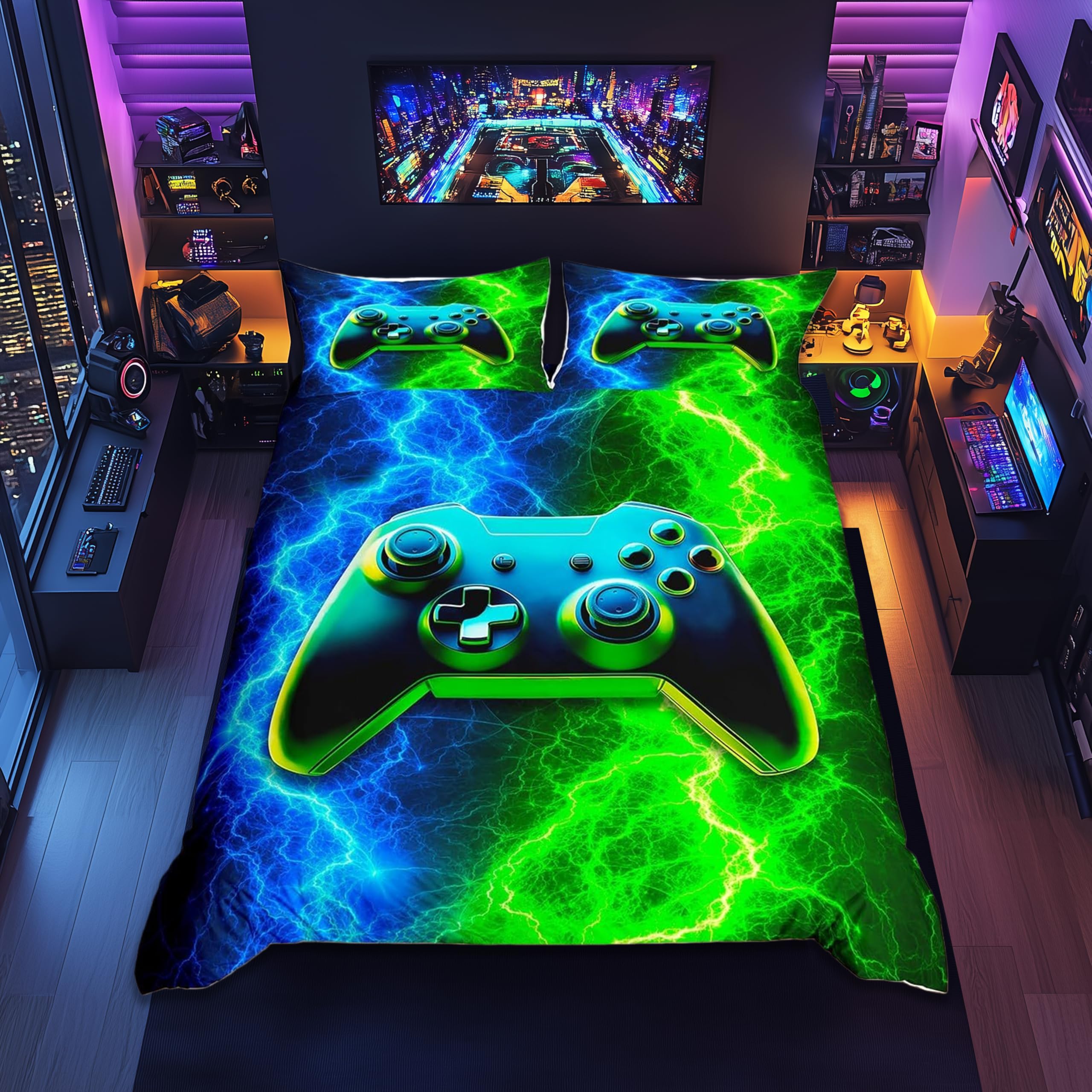 Housse de couette manette de jeu pour relooker la chambre de votre enfant passionné de gaming