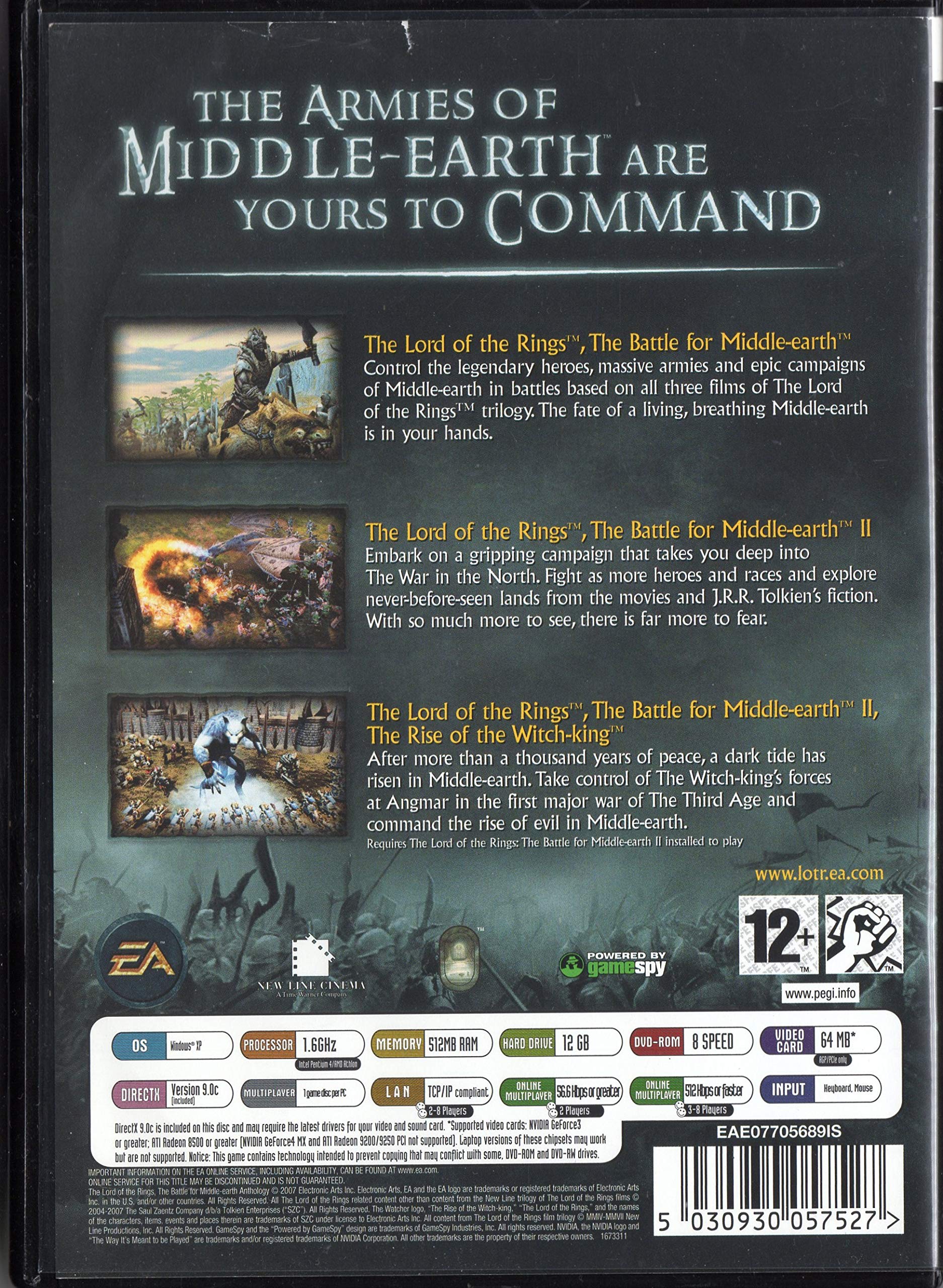 THE LORD OF THE RINGS BATTLE FOR MIDDLE EARTH ANTHOLOGY : Amazon