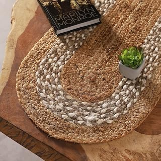 Natural Jute Table Runner Rug, Farmhouse Style Decor for Dining Table | ...