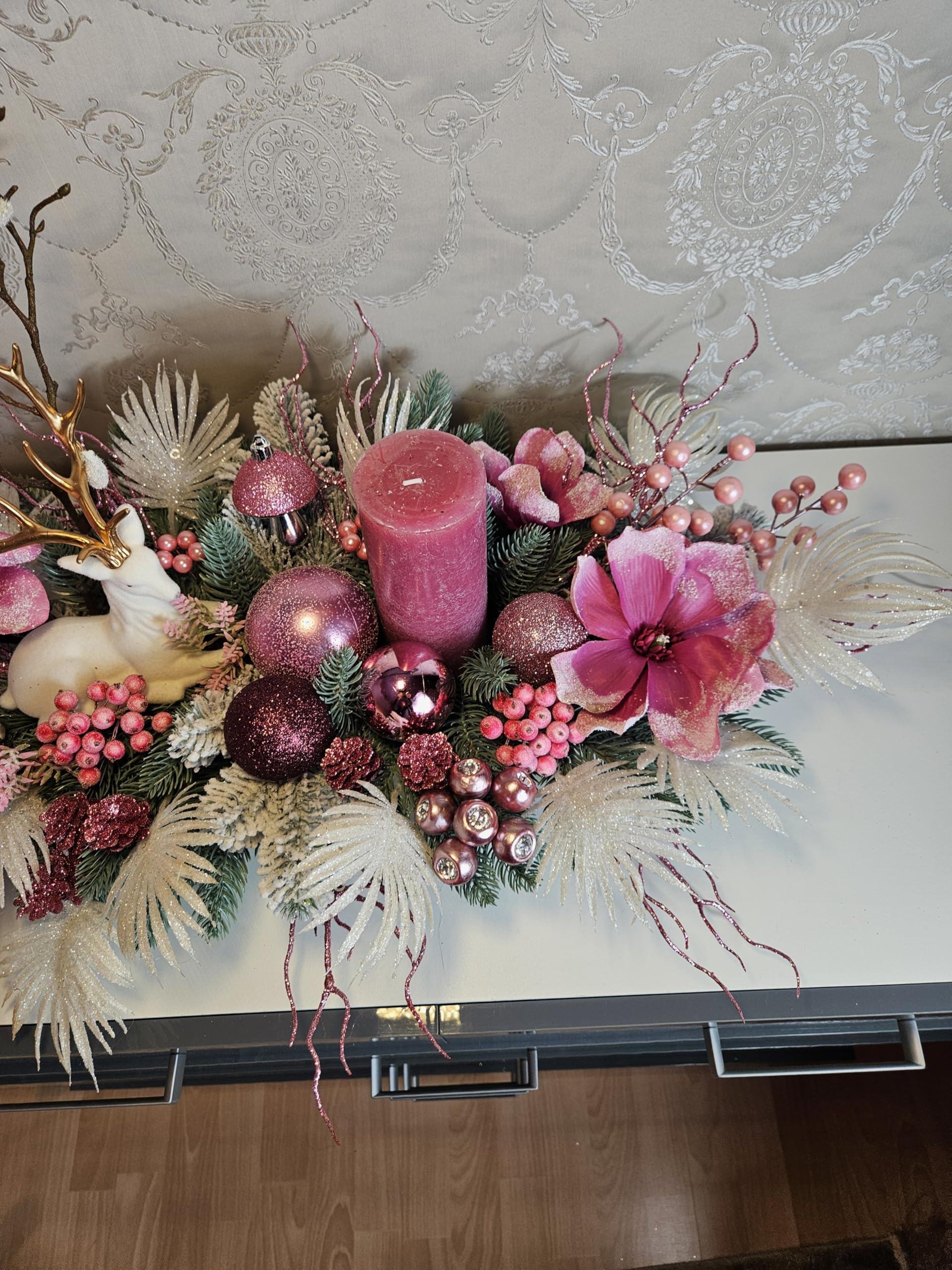 Weihnachtsgesteck + Adventdekoration Kamingesteck, Chrismes, Weihnachtsdeko Weihnachtsblumen Tischdekor, Tischgesteck, Winterdekor,Advent