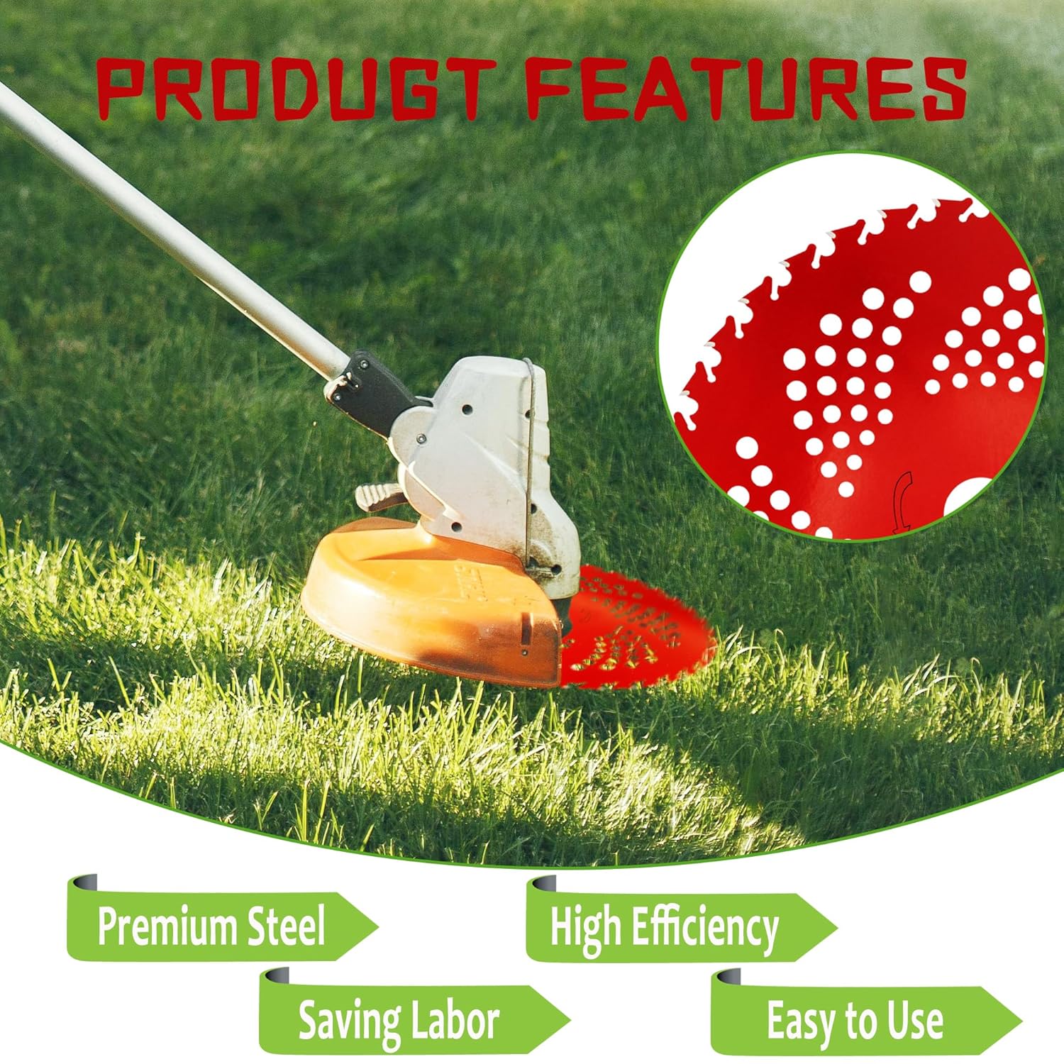 VIDICA 2 Pack 9" x36 Teeth Carbide Tipped Weed Eater Blades, Brush Cutter Blades with Universal Adapter Kit for Trimmers, Brush Cutters, Weed Eaters