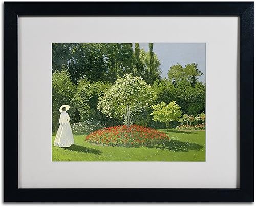 Miniatura 7 de Jeanne Marie Lecadre in The Garden por Claude Monet - Lienzo decorativo para pared, marco negro, 11 x 14 pulgadas