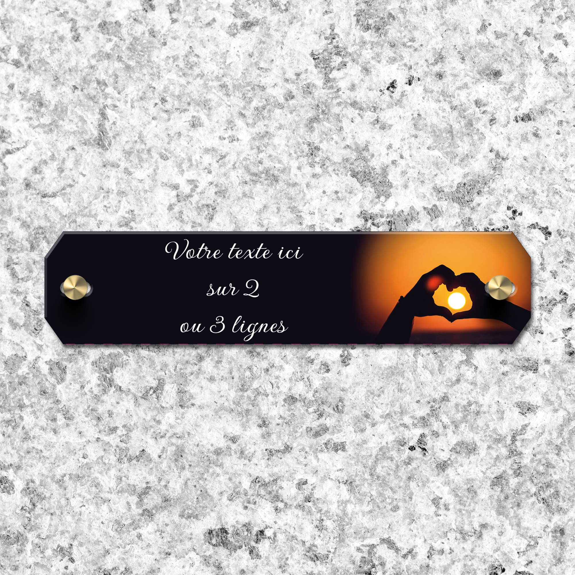 Inter de plaque funéraire personnalisé plexi 14x3 cm, la solution durable contre l'usure