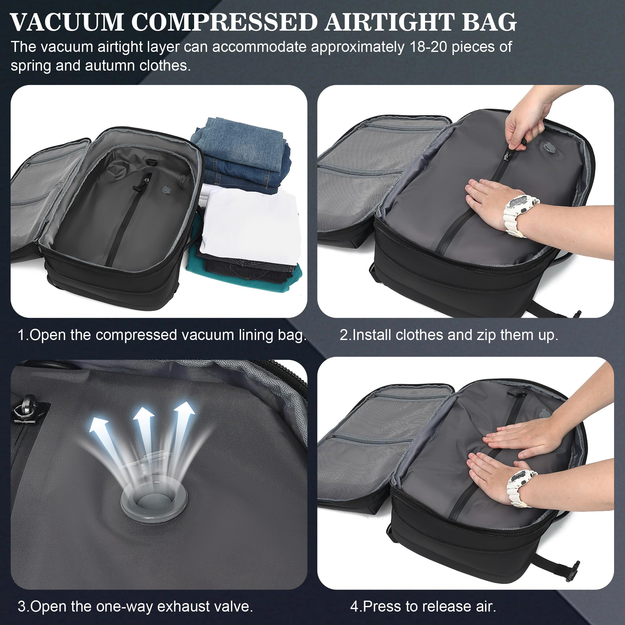 Vacuum Pump Vacuum Compression Travel Backpack With Pump – 36L-55L ...