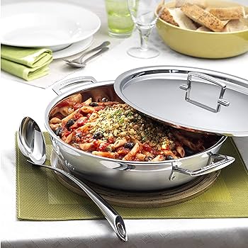 ★*×様 未使用LE CREUSET ルクレーゼ シャロウキャセロール 30cm Amazon | LE CREUSET トリプライ ステンレススチール シャロー