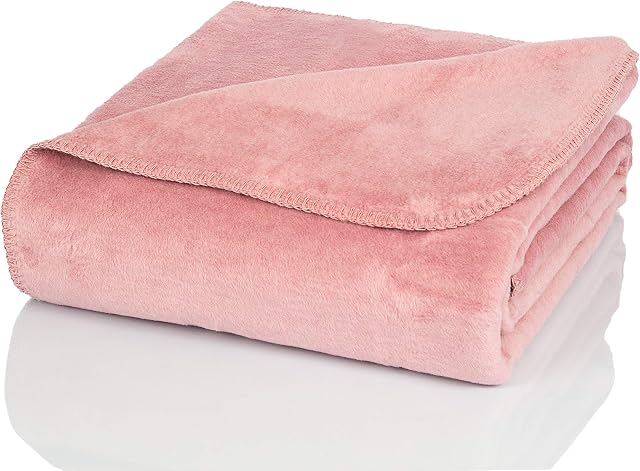 Glart blanket plain dusky pink XL, sofa blanket 150 x 200 cm, soft and warm woolly blanket, extra fluffy, for use as a sofa blanket, couch blanket, cosy blanket, cosy throw, plush sofa throw