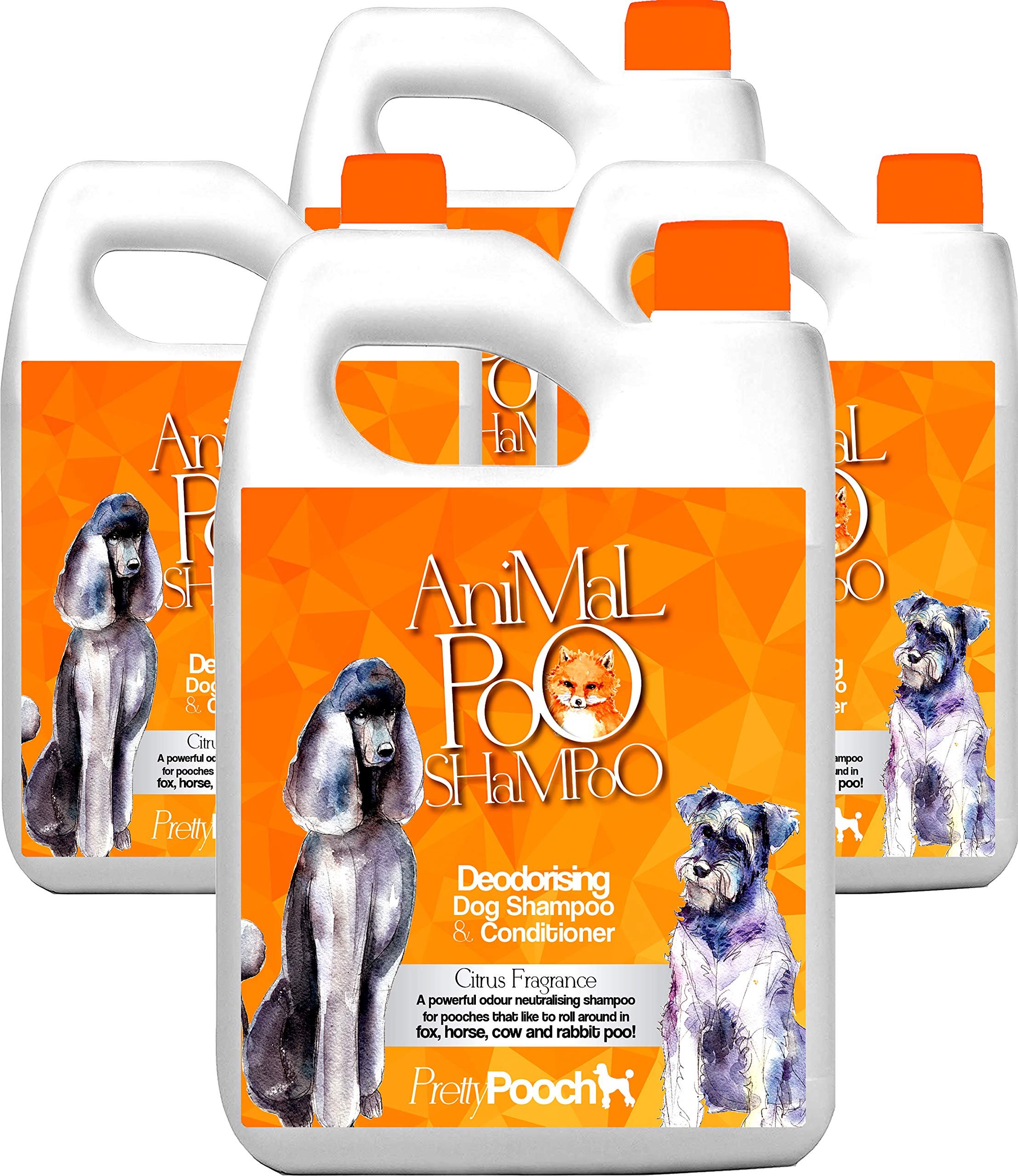 Pretty Pooch® Fox Poo Dog Shampoo & Conditioner for Smelly Dogs - 20 Litres (Citrus Fragrance) - Sensitive Deodorising Dog Shampoo - Eliminates Fox Poo & Other Odours