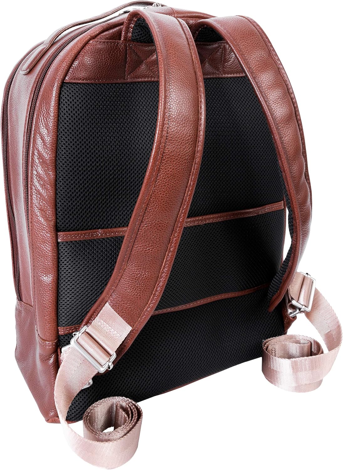McKlein, S Series, Parker, Pebble Grain Calfskin Leather, 15" Leather Dual Compartment Laptop Backpack, Brown (88554)