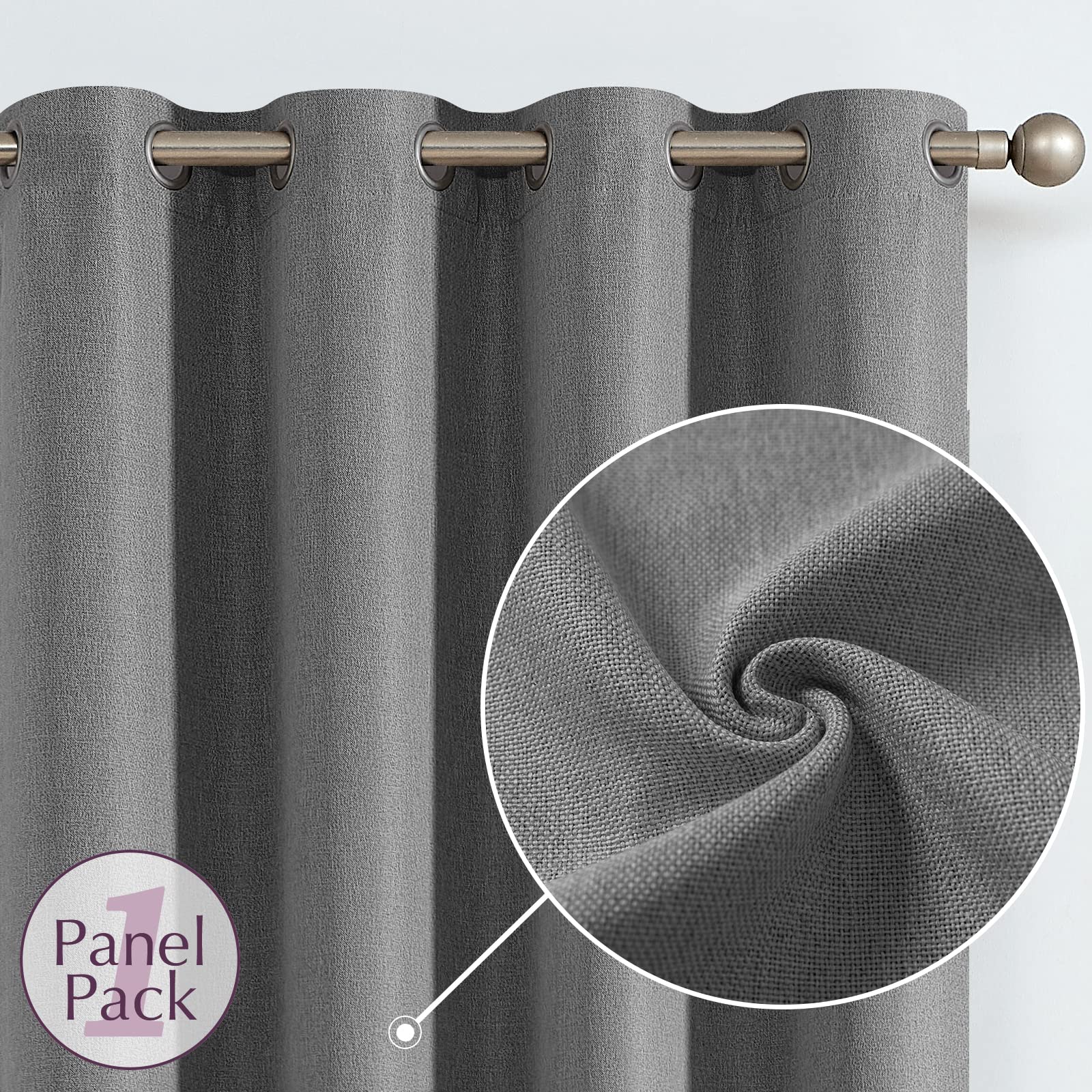 JINCHAN Linen Textured Curtains for Living Room Bedroom Curtains Room ...