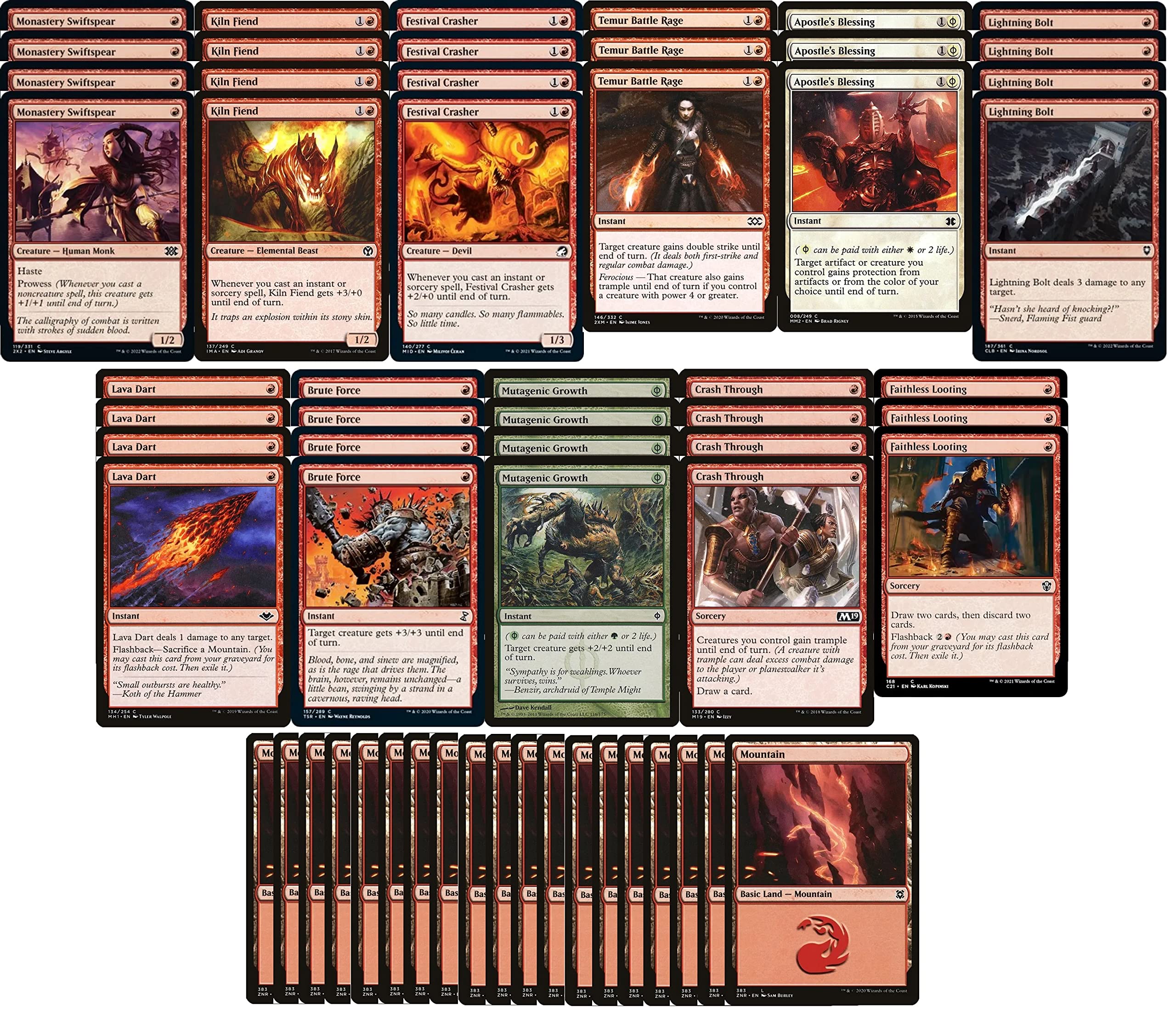 Amazon.com: Tier 1 Mono Red Kiln Fiend Pauper Deck - Custom Built - Magic  The Gathering - MTG