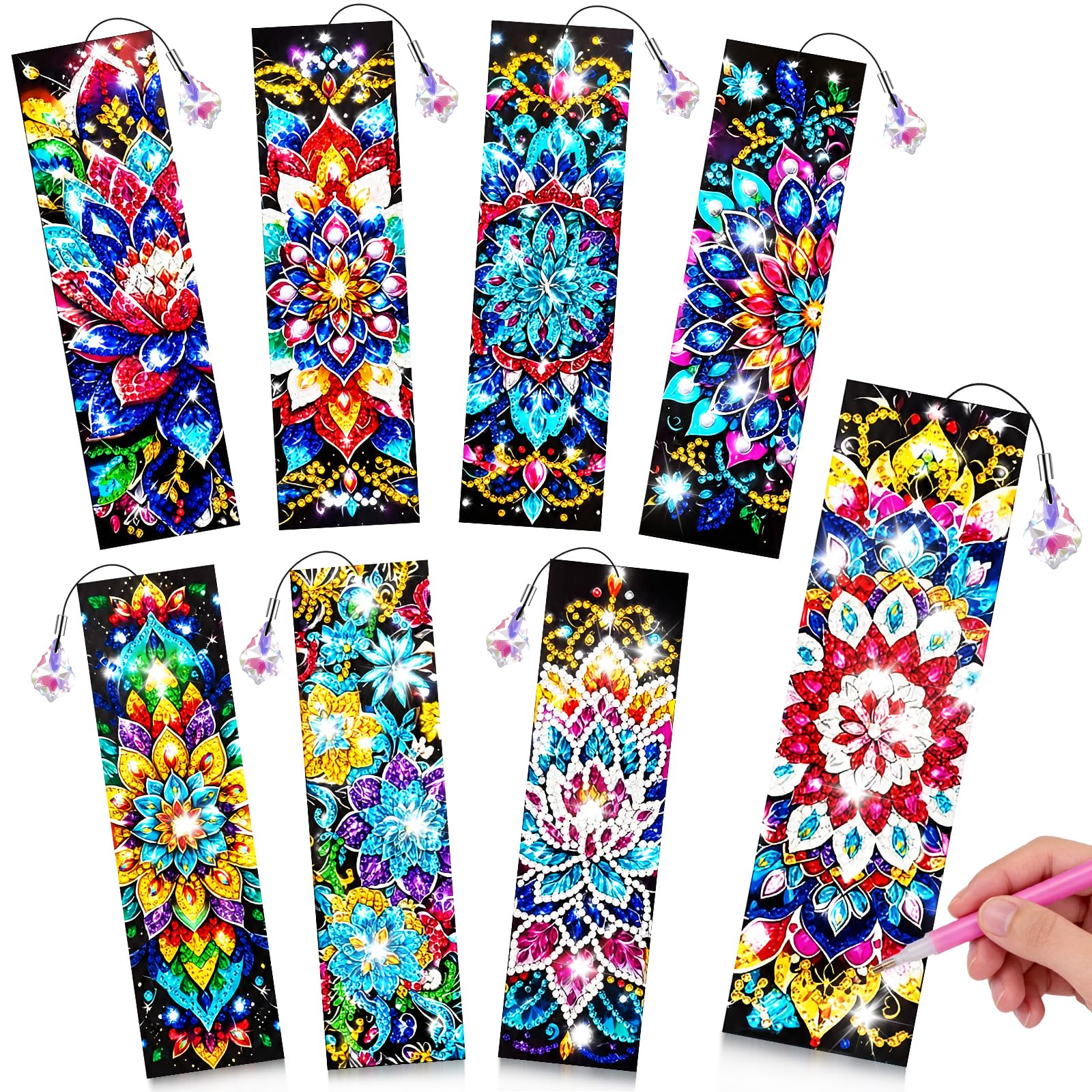 TranRantic 8 Pcs Diamond Art Bookmark Kit, Gifts for 8-12 Year Old