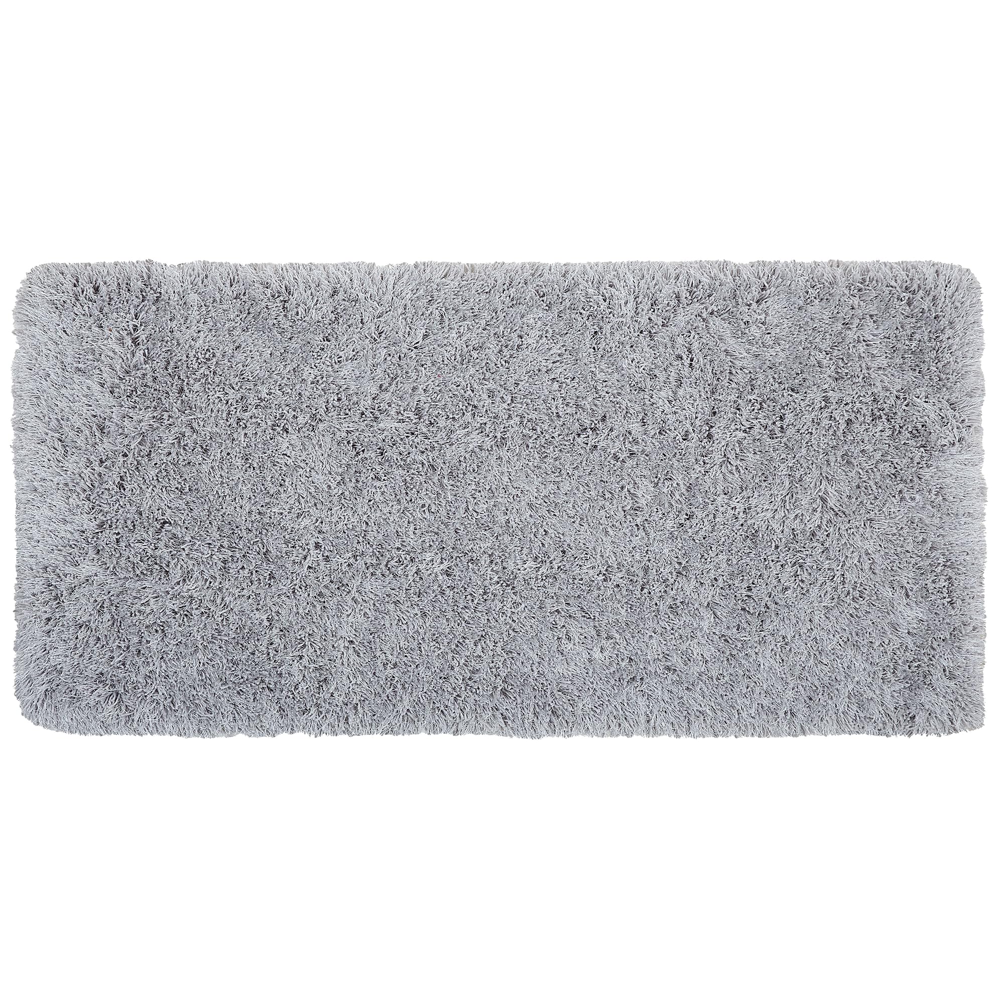 Tapis Shaggy Poil Long Gris Clair en Polyester et Coton pour Chambre ou Salon au Style Scandinave 80 x 150 cm Beliani