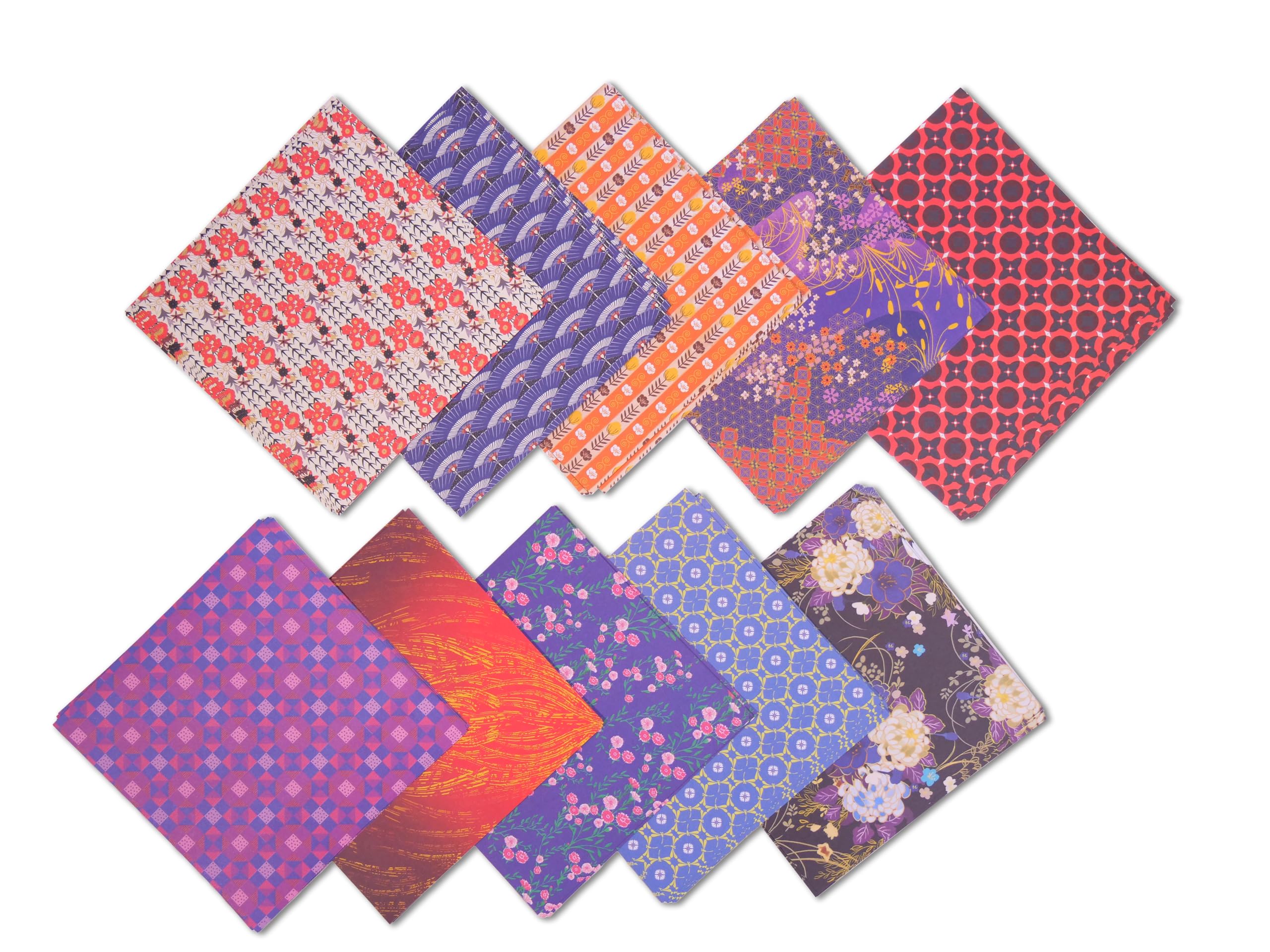 Coffret Origami 10 motifs abstraits: 4 modèles avec guide d'instructions, 200 feuilles de papier origami