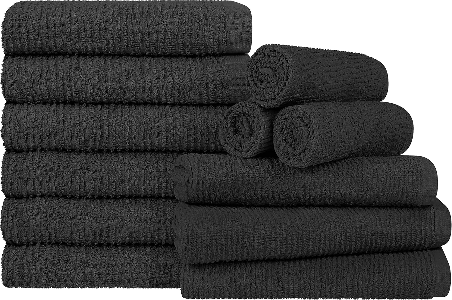 Utopia Towels Kitchen Bar Mops Towels, Pack of 12 Towels - 16 x 19 Inches, 100% Cotton Super Absorbent Ribbed Bar Towels, Multi-Purpose Cleaning Towels for Home and Kitchen Bars (Grey)