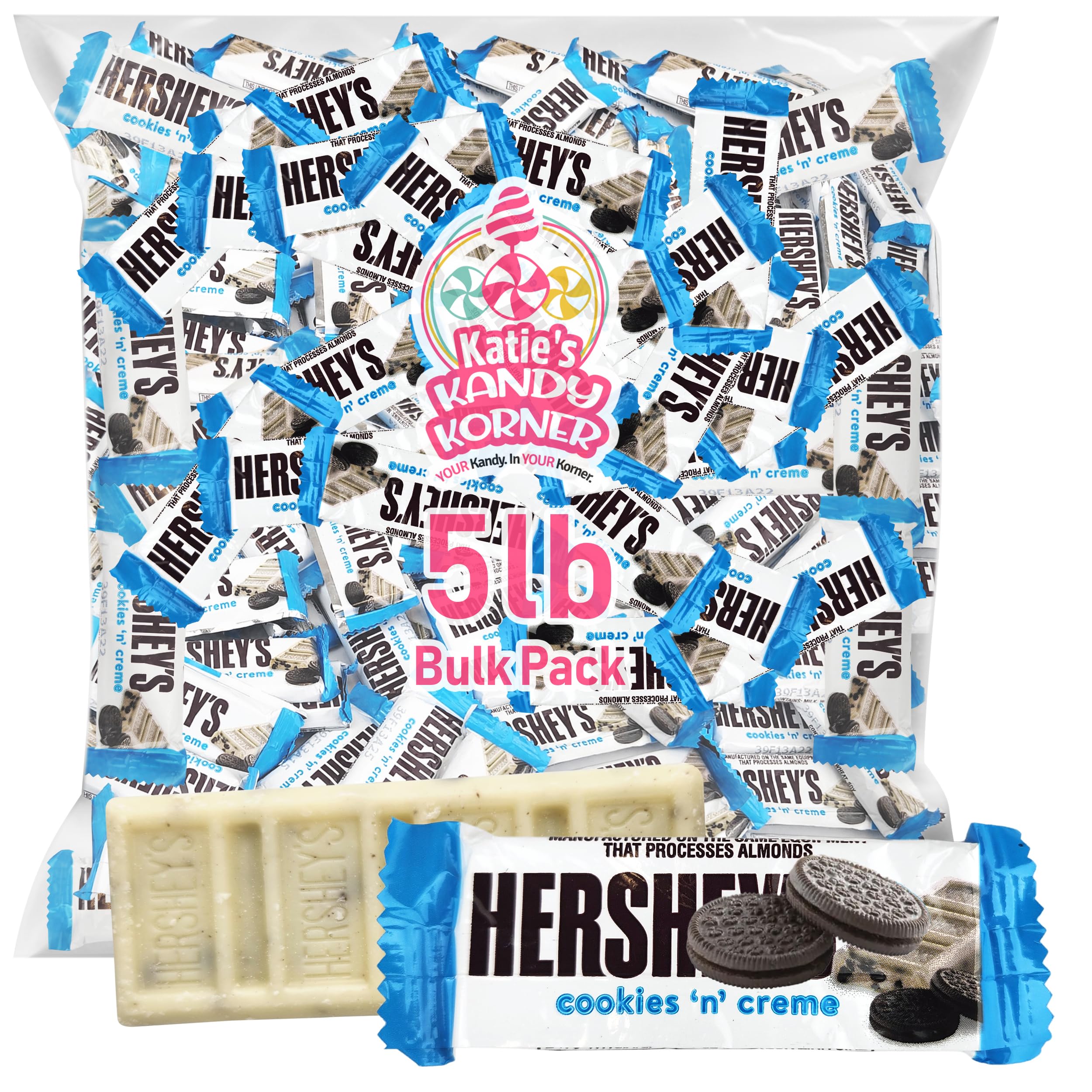 Cookies n Creme – Convenient 5lb Candy Bulk – Delightful Chocolate Candy with Cookie Bits – Ideal Candy Bowl Filler – Bite-Size and Individually Wrapped Bars