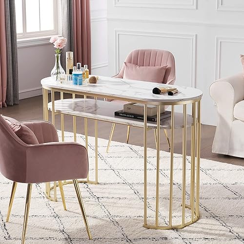 Miniatura 7 de BarberPub Manicura Mesa De Uñas De Mármol Textura Salon Nail Desk Home Spa Belleza Estilista Equipo 2400