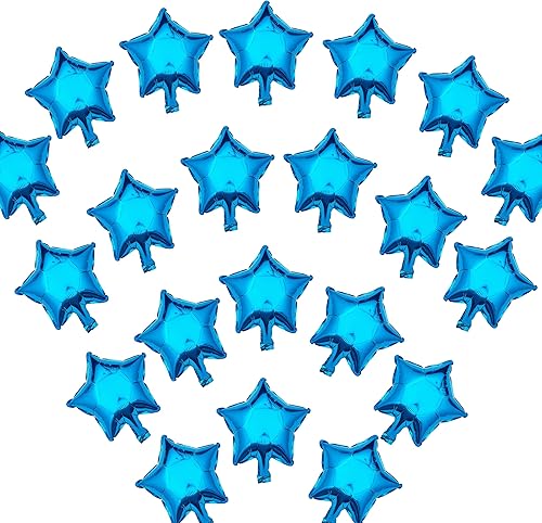 Miniatura 7 de Globos de papel de aluminio con forma de estrella plateada de 5 pulgadas, 50 globos pequeños de Mylar para cumpleaños, baby shower, boda, decoración