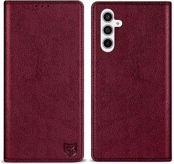 for Samsung Galaxy S24 Plus Wallet Case with [RFID Blocking] Card Slot Stand Strong Magnetic Leather Flip Fold Protective Phone Case for Samsung Galaxy S24+ Case WalletWine Red-6.7 inch