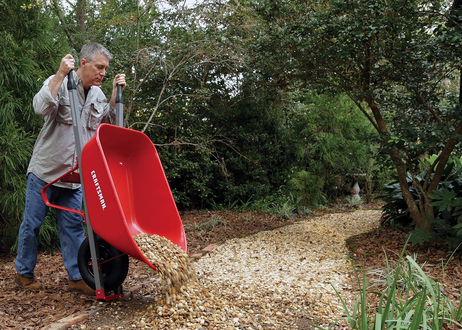 CRAFTSMAN 6cu Ft Steel Wheelbarrow In The Wheelbarrows, 59 OFF