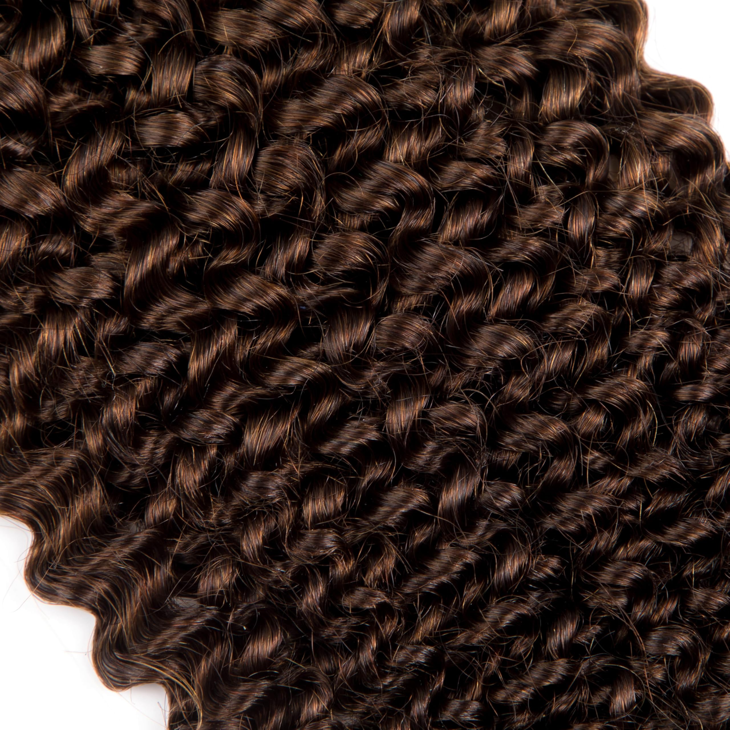 Aiokrtse Boho Braids Human Hair Extensions for Braiding Kinky Curly Bundles, 16 inches, 5 Bundles Total 100g, #4 Light Brown - Image 4