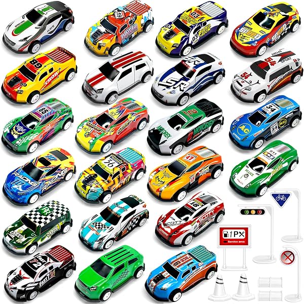 Matchbox bilset 22 st med vägspärrar