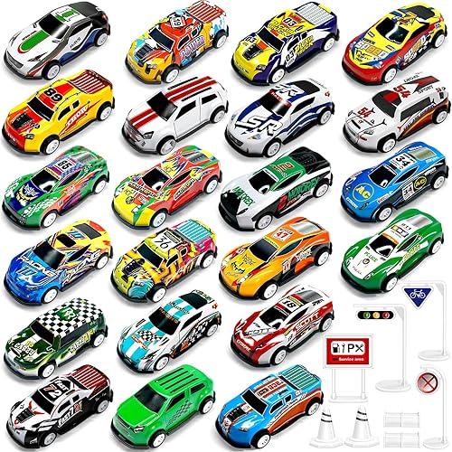 Coffret Petite Voiture Enfant, Lot Voiture Miniature en Metal 1/64,