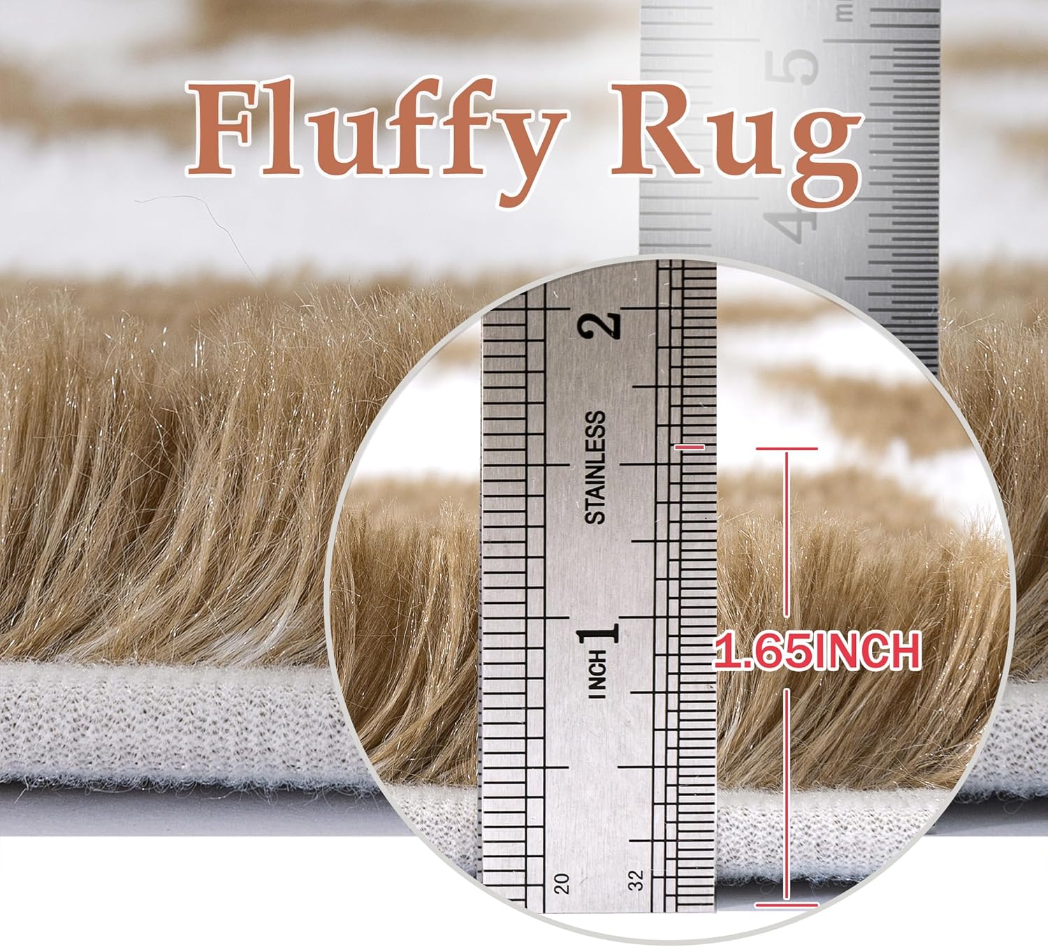 HUGEAR 5x8 Checkered Rug Brown and White Living Room Modern Shag Rug Super Soft Washable Indoor Fuzzy Carpet Fluffy Vacuumable Area Rugs for Bedroom Home Decor Non Slip