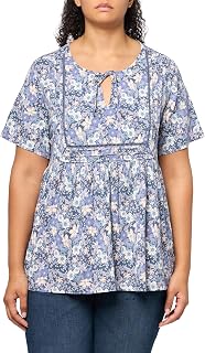 Women's Printed Pintuck Yoke Tee