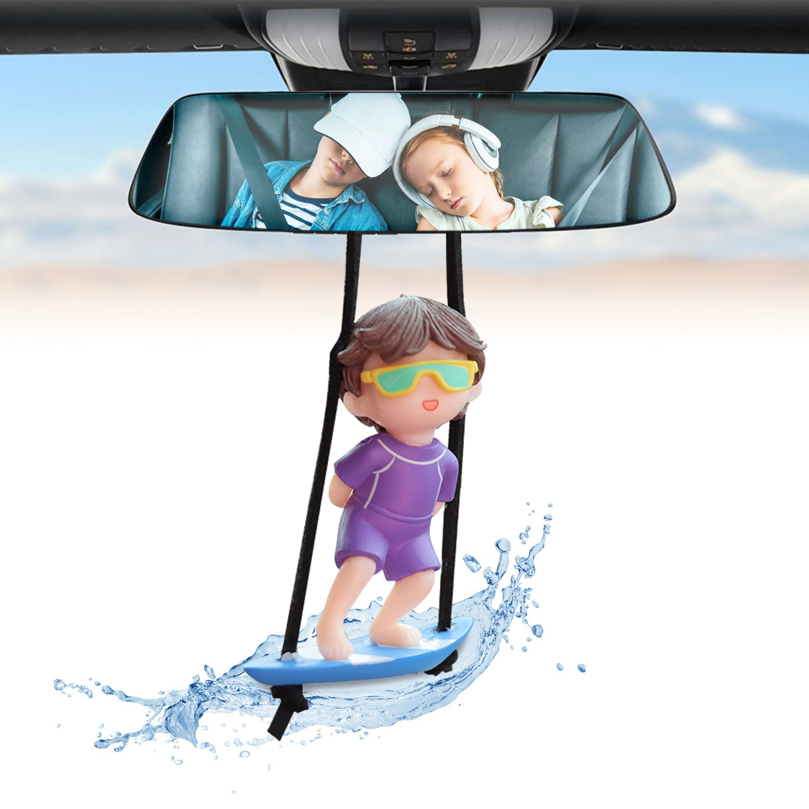 Deco Retroviseur Voiture Interieur Décoration De Voiture En Coquillages De Mer, Accessoires De Voiture Sur Le Thème De La Plage, Pendentif En Forme D' étoile De Mer Fait à La Main, Joli Pendentif